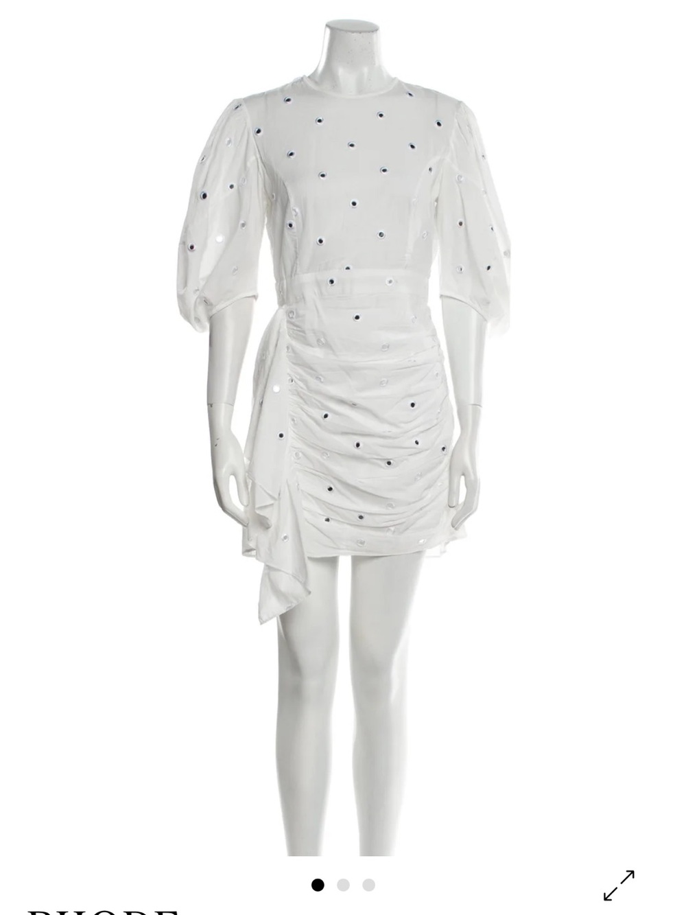 RHODE Pia cotton eyelet mirror mini dress